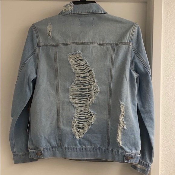 Working Title Denim Distressed Jacket Size Large - Picture 6 of 16